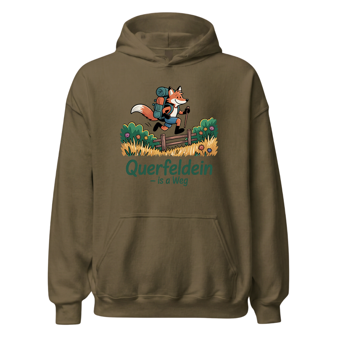 Querfeldein Fuchs Hoodie Unisex mit Fuchs-Motiv, weitere Ansicht