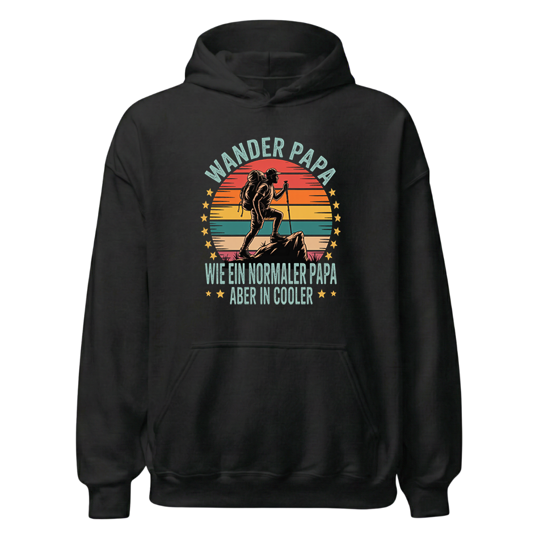 Wanderpapa Hoodie Unisex mit Wander-Motiv, Frontansicht