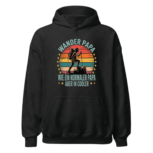Wanderpapa Hoodie Unisex mit Wander-Motiv, Frontansicht