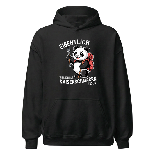 Ich will nur Kaiserschmarrn essen Hoodie Unisex mit Spruch, Frontansicht