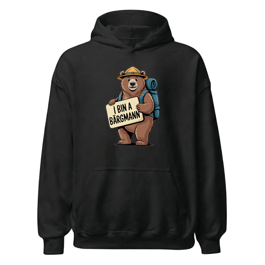 I bin a Bärgmann Hoodie Unisex mit bayrischem Spruch, Frontansicht