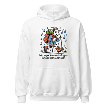 Kein Regen kann mich stoppen Hoodie Unisex mit Spruch, Motivdetail
