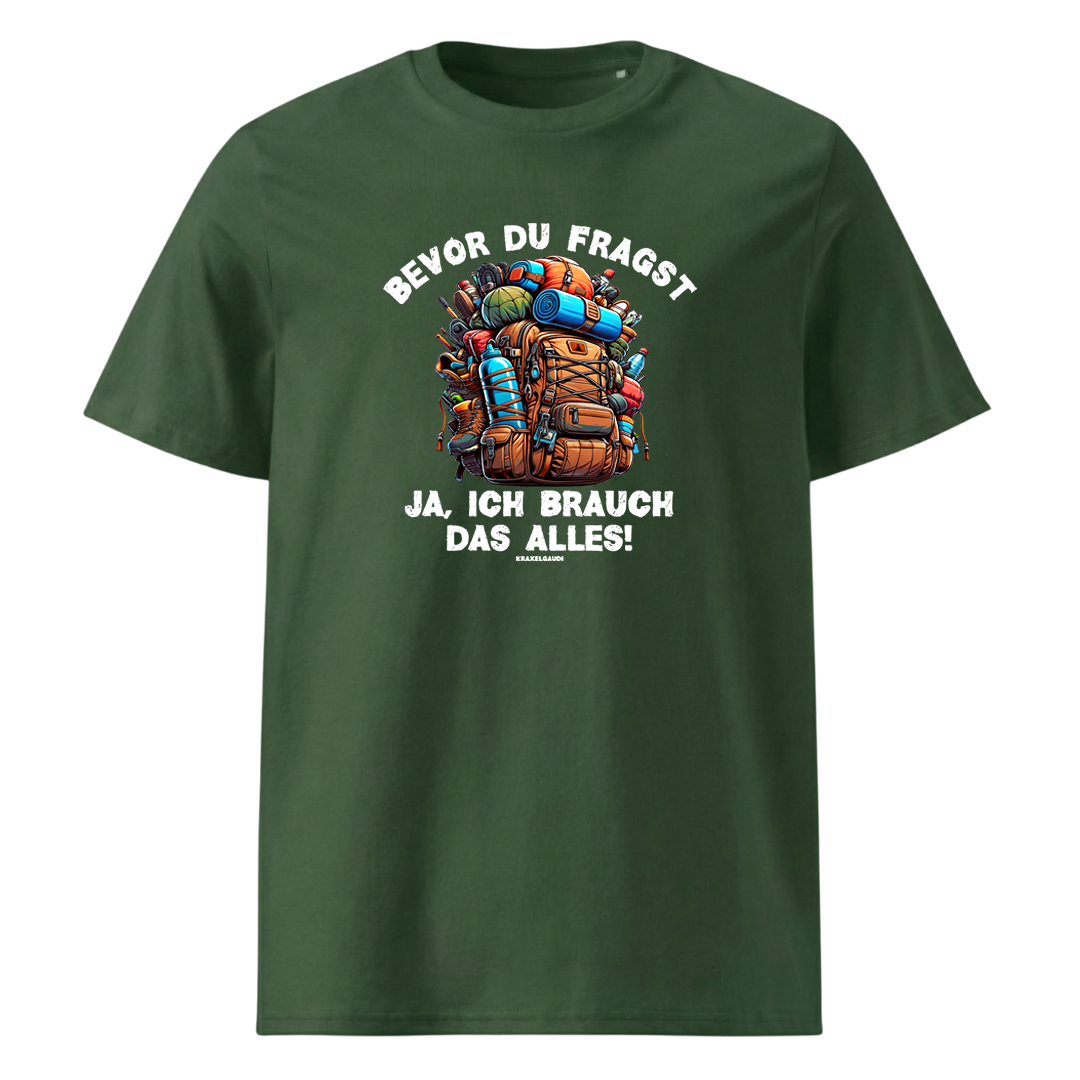 Mein Gepäck T-Shirt mit Wander-Spruch, Detailansicht