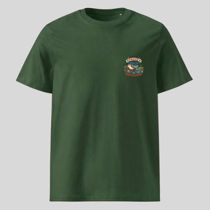 Pause am Bach Unisex T-Shirt mit Brustdruck, Kraxelgaudi