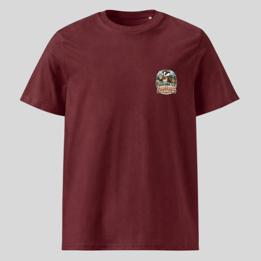 Höhenmeter und Ausreden Unisex T-Shirt mit Brustdruck, Kraxelgaudi