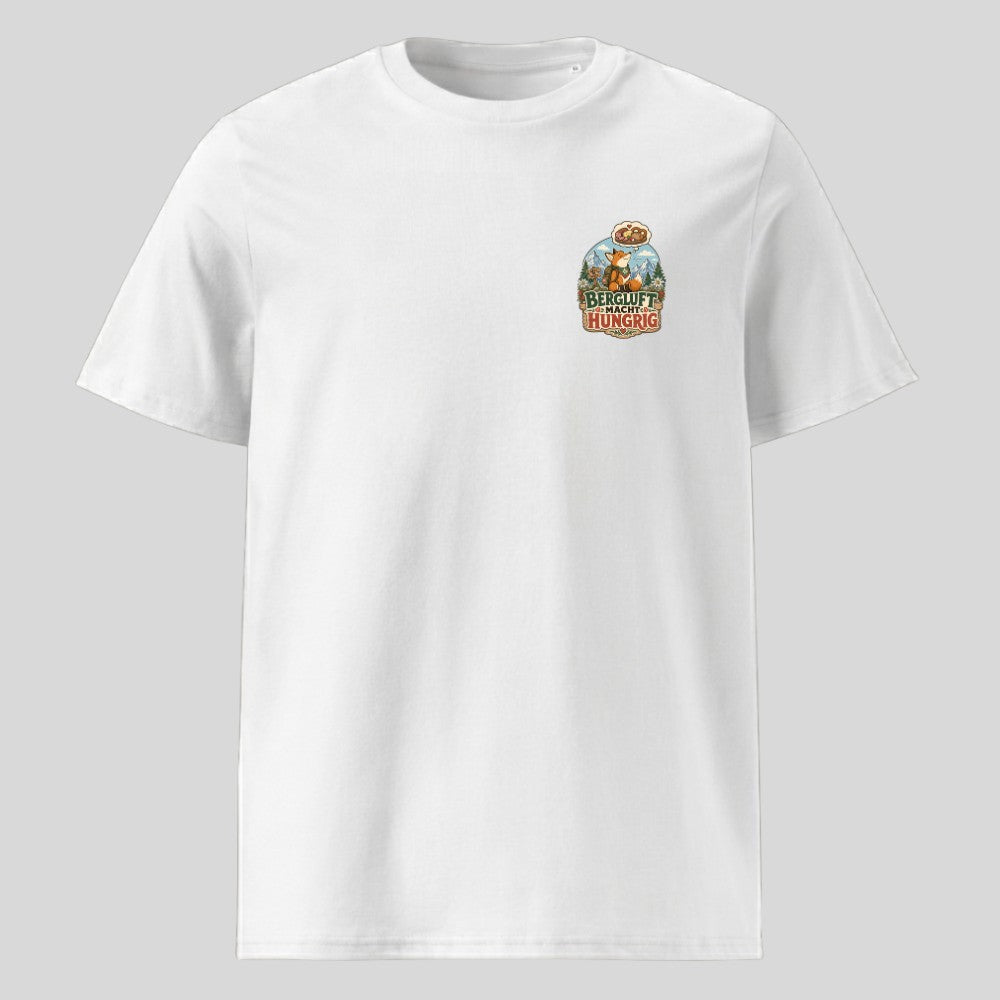 Bergluft macht hungrig Unisex T-Shirt mit Brustdruck, Kraxelgaudi