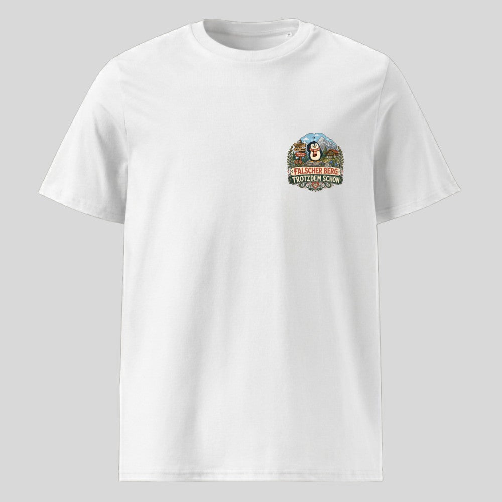 Falscher Berg Unisex T-Shirt mit Brustdruck, Kraxelgaudi