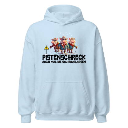 Pistenschreck Hoodie mit Apres-Ski-Motiv, Print Nahaufnahme