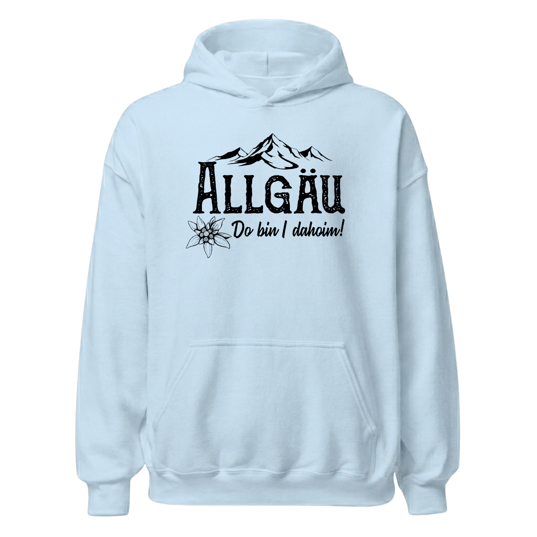 Dahoim Hoodie mit Berg-Spruch, Print Nahaufnahme