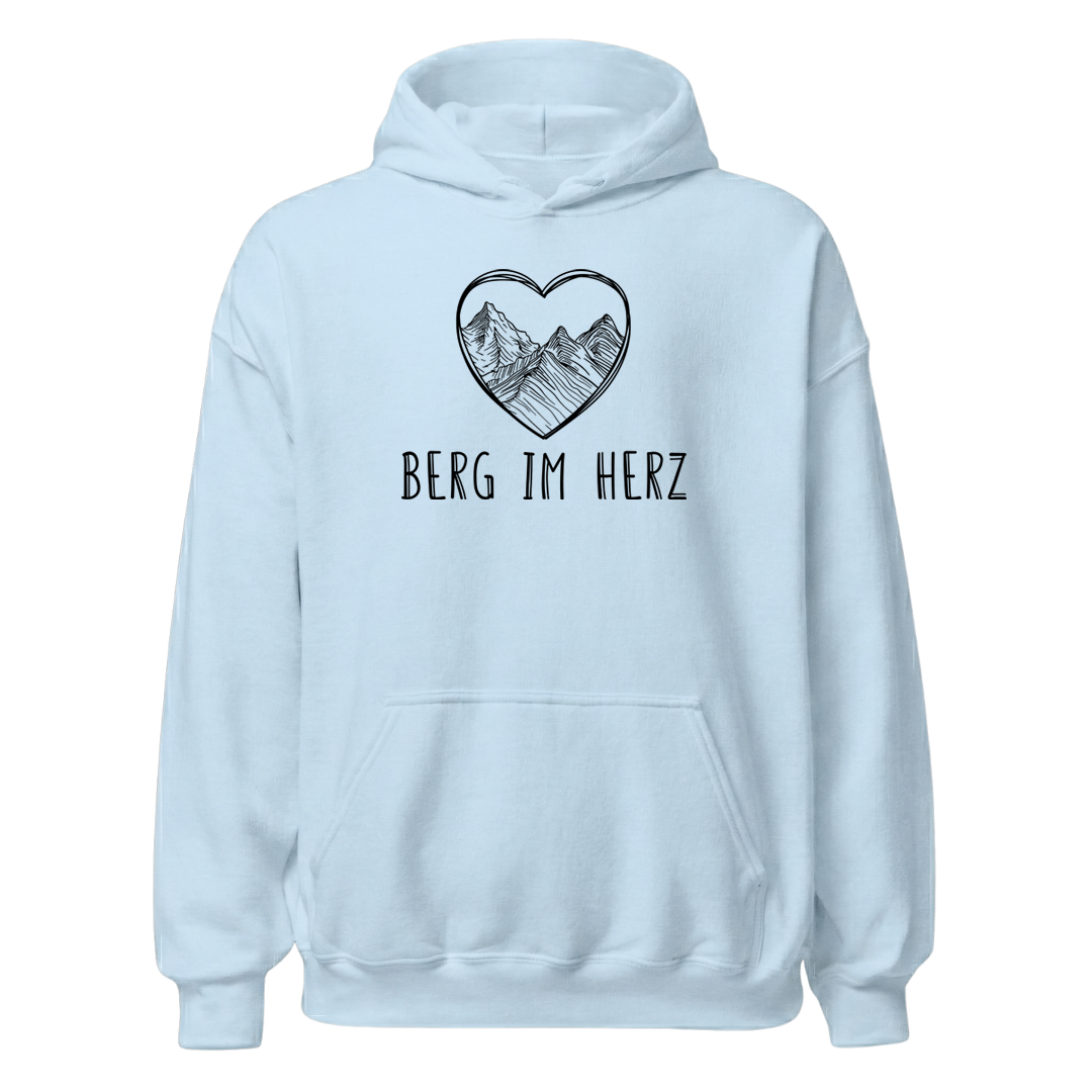 Berg im Herz Hoodie mit Bergmotiv, Print Nahaufnahme