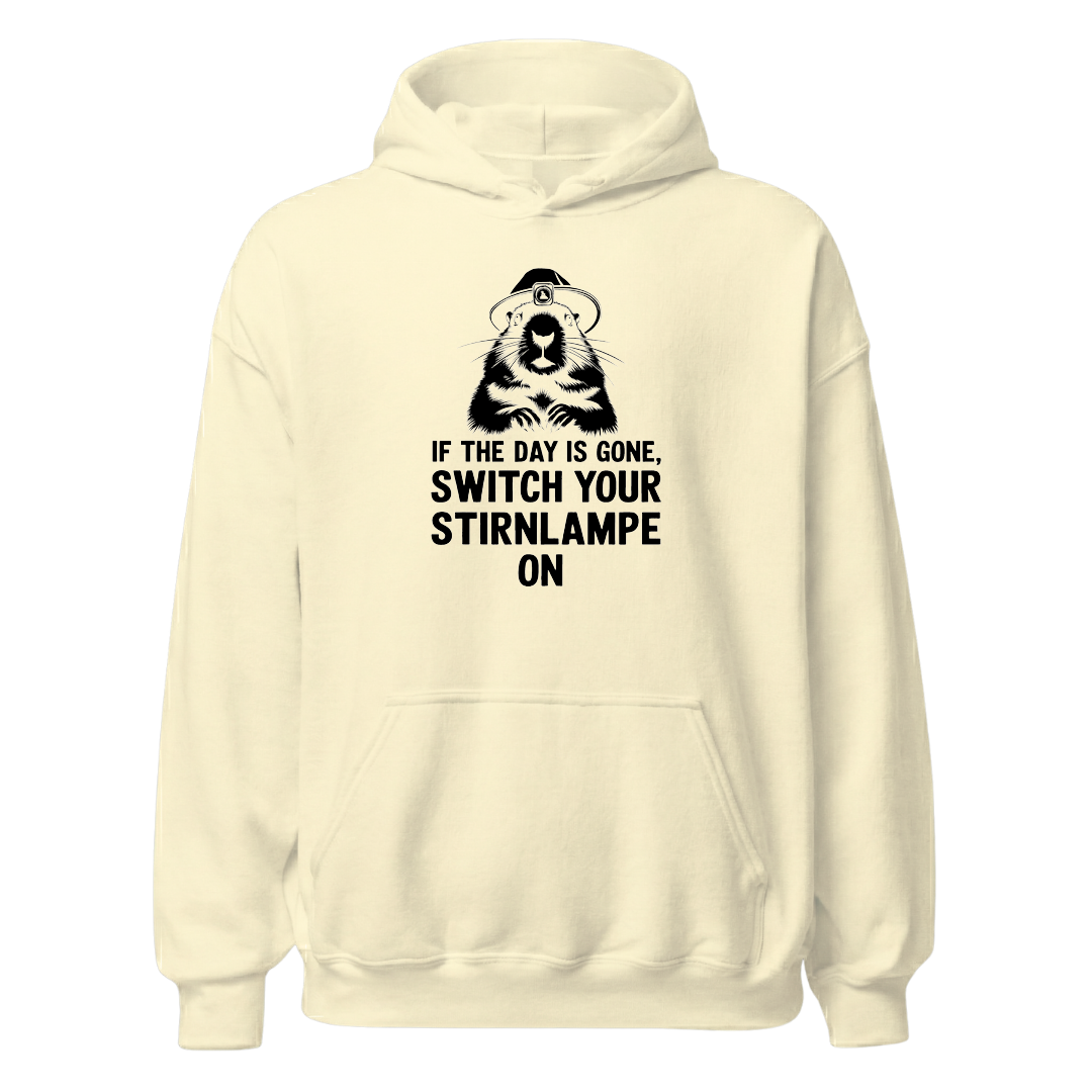 Stirnlampe Hoodie mit Wander-Spruch, Farbvariante