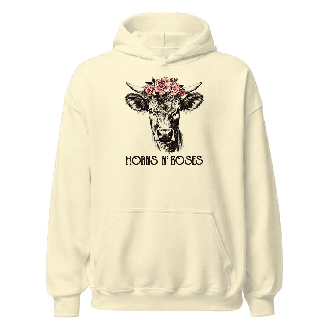 Horns N´Roses Hoodie mit Rock Motiv, Farbvariante
