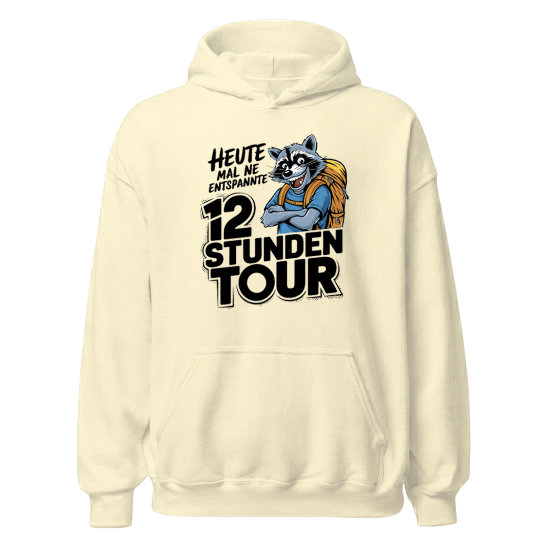 12 Stunden Tour Hoodie mit Wander-Spruch, Farbvariante
