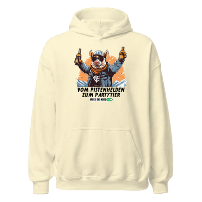 Pistenheld Hoodie mit Apres-Ski-Motiv, Farbvariante