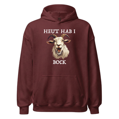 Bock Hoodie mit bayrischem Spruch, Detailansicht