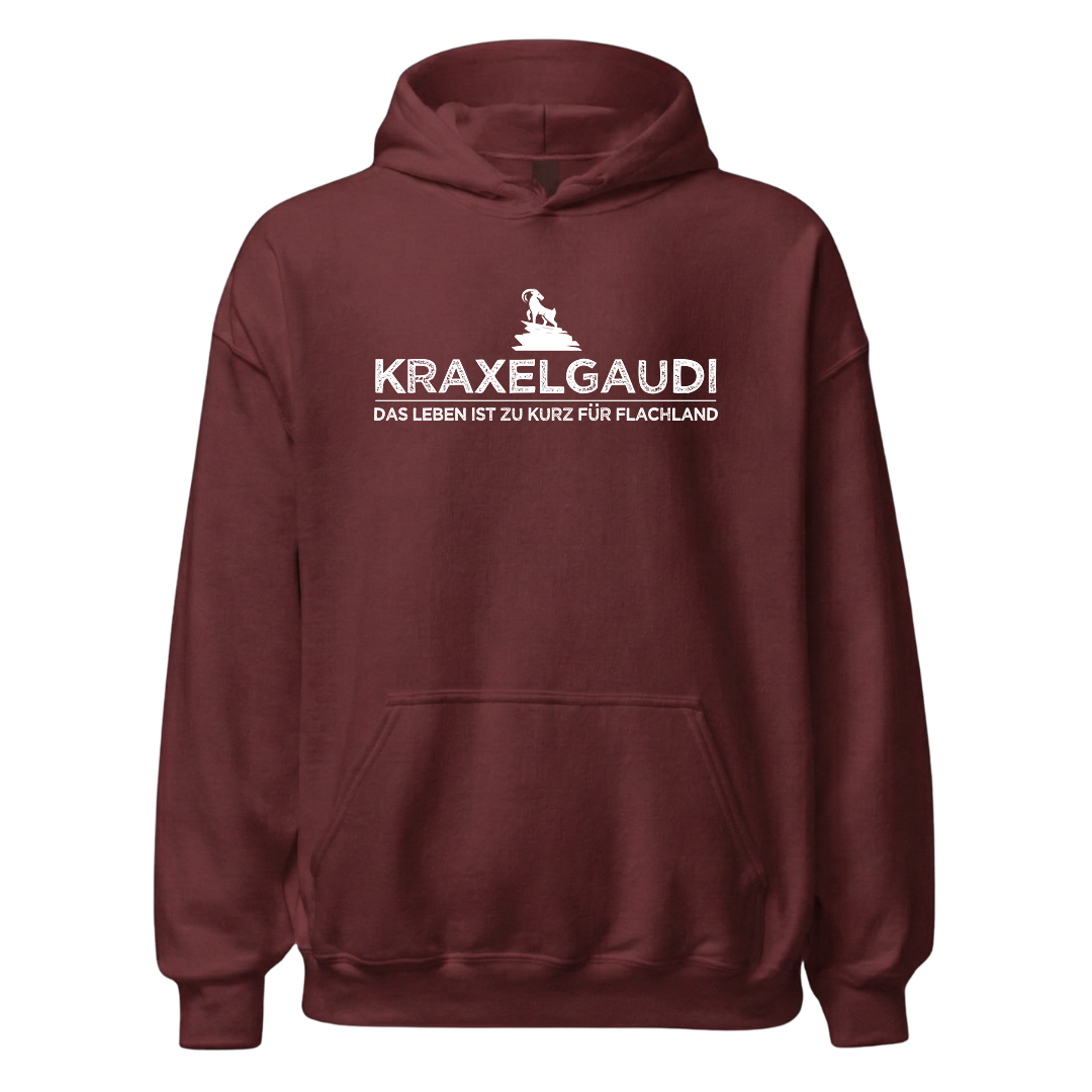 Kraxelgaudi Hoodie Unisex mit Marken-Motiv, Detailansicht