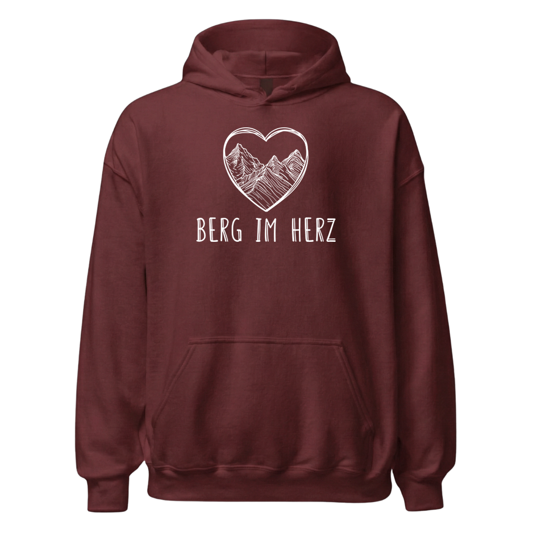 Berg im Herz Hoodie mit Bergmotiv, Detailansicht