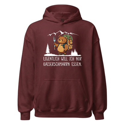 Kaiserbär Hoodie Unisex mit Kaiserschmarrn-Spruch, Detailansicht
