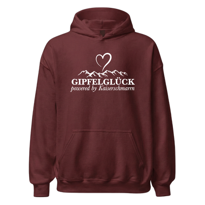 Gipfelglück Hoodie mit Berg-Spruch, Detailansicht