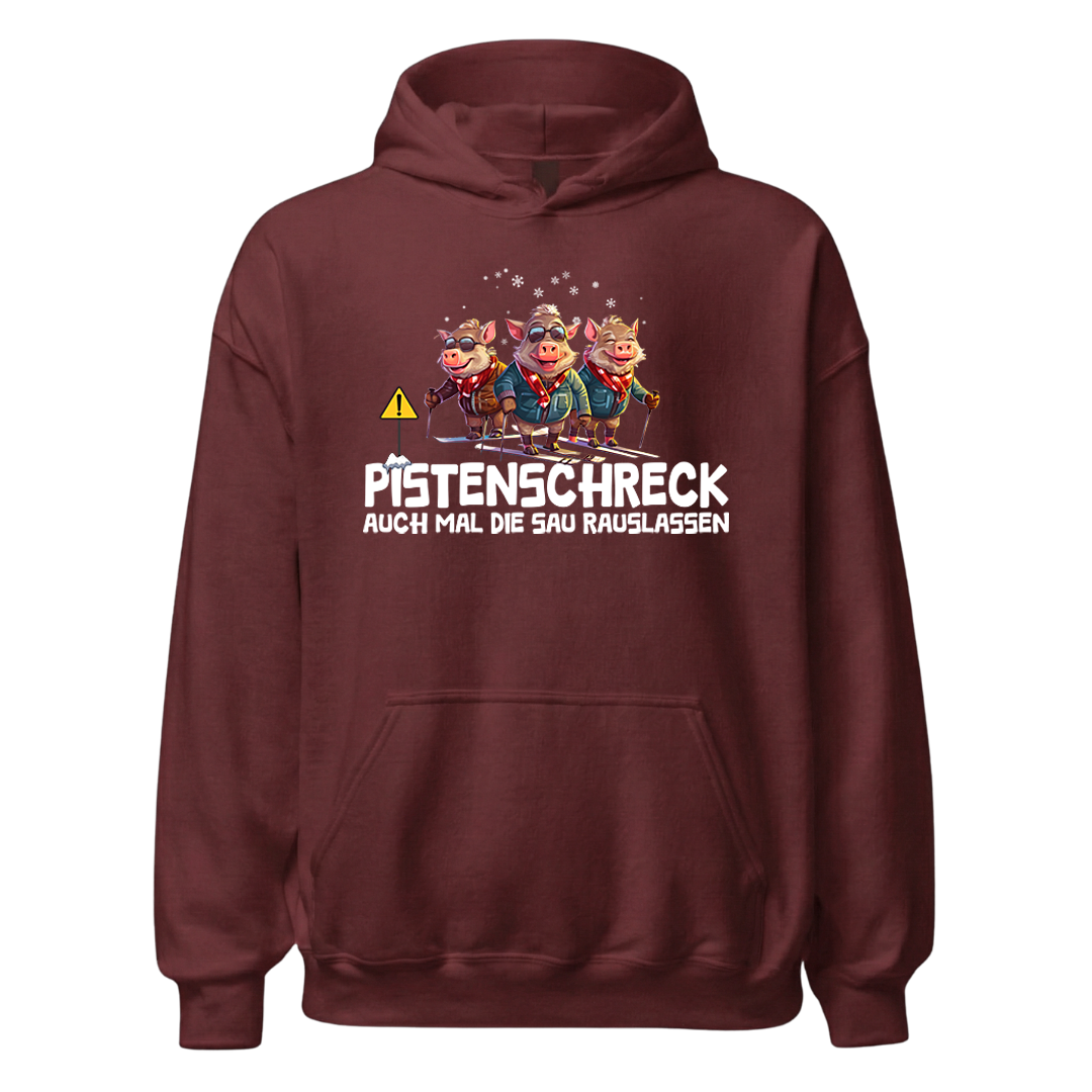 Pistenschreck Hoodie mit Apres-Ski-Motiv, Detailansicht