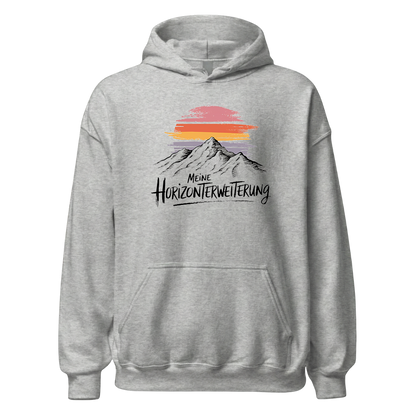 Horizont Hoodie mit Berg-Spruch, Produktansicht