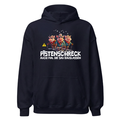 Pistenschreck Hoodie mit Apres-Ski-Motiv, Designdetail