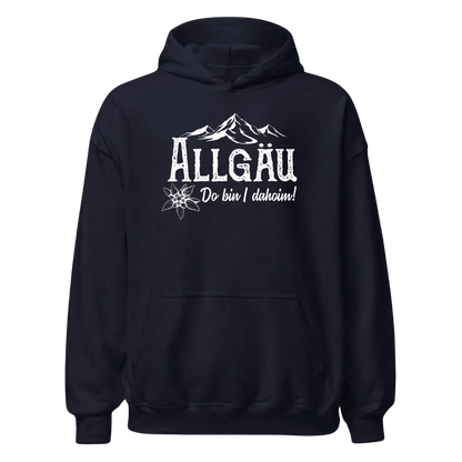 Dahoim Hoodie mit Berg-Spruch, Designdetail