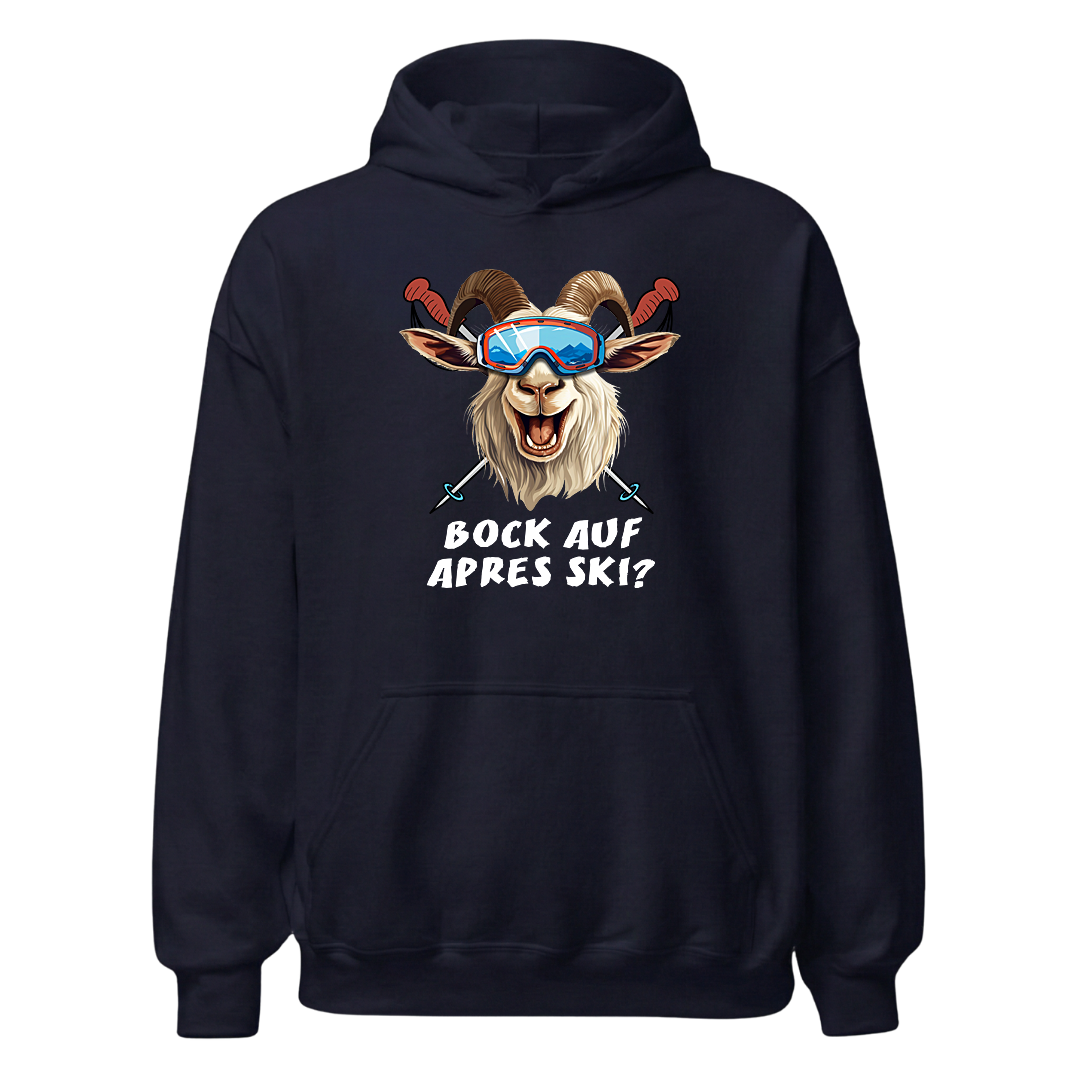 Bock auf Après Ski Hoodie mit Après-Ski-Spruch, Designdetail