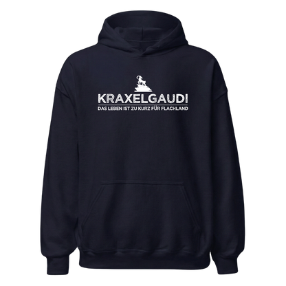 Kraxelgaudi Hoodie Unisex mit Marken-Motiv, Designdetail