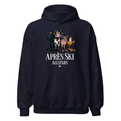 Après Ski Allstars Hoodie mit Après-Ski-Spruch, Designdetail