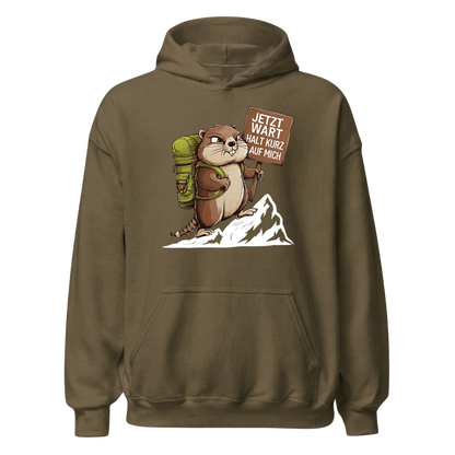 Warte kurz Hoodie Unisex mit Murmeltier-Motiv, weitere Ansicht