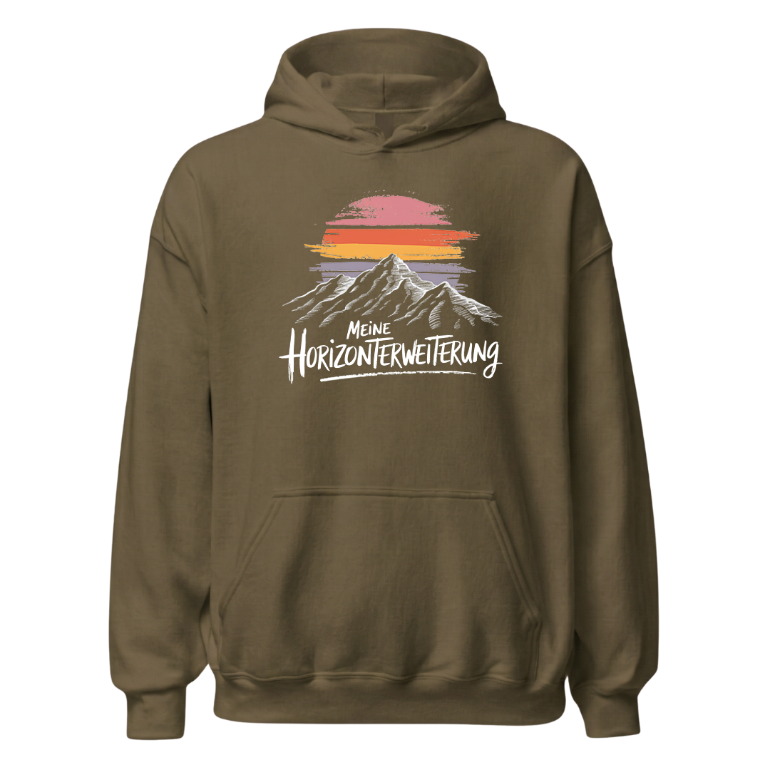 Horizont Hoodie mit Berg-Spruch, weitere Ansicht