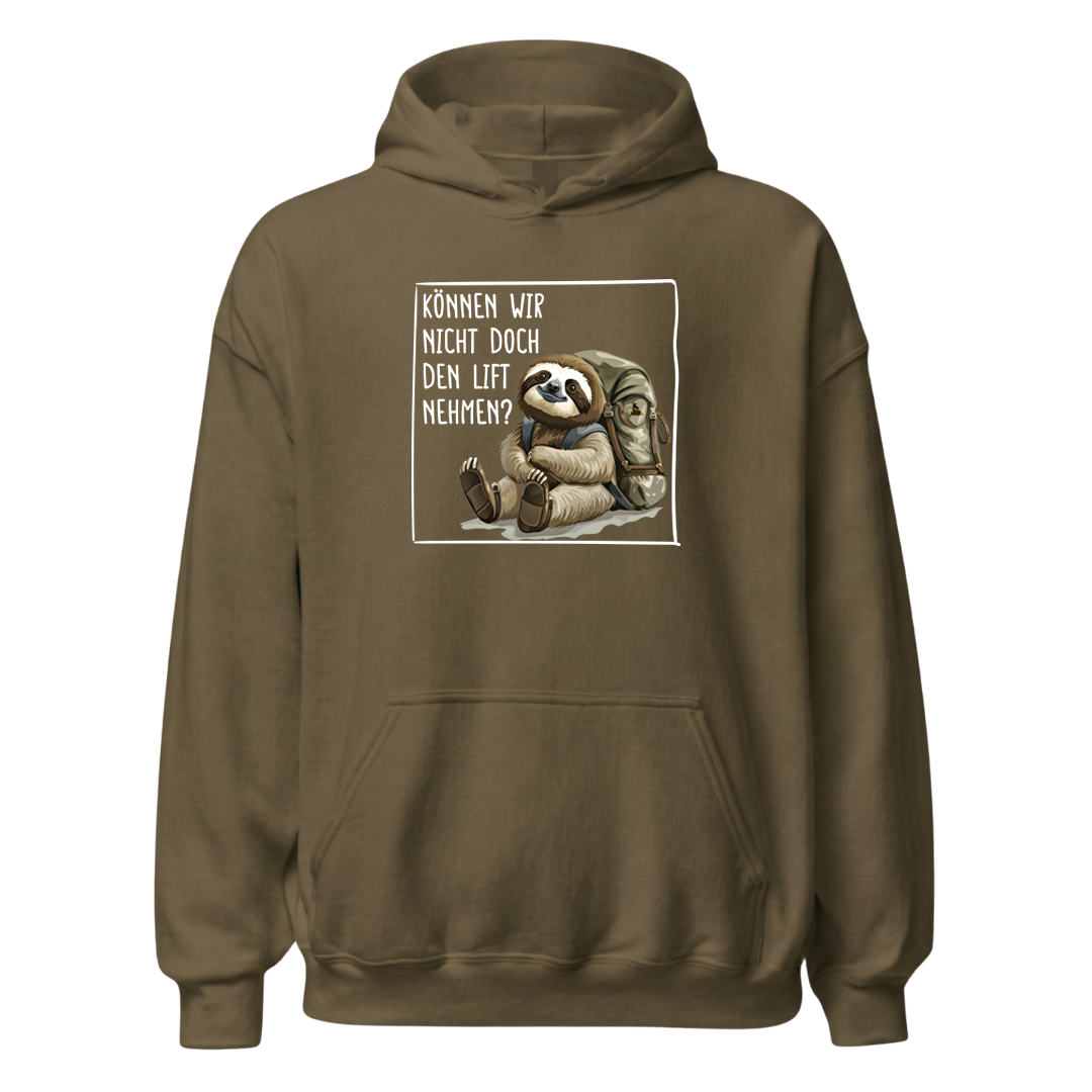 Lift Hoodie Unisex mit Faultier-Motiv, weitere Ansicht