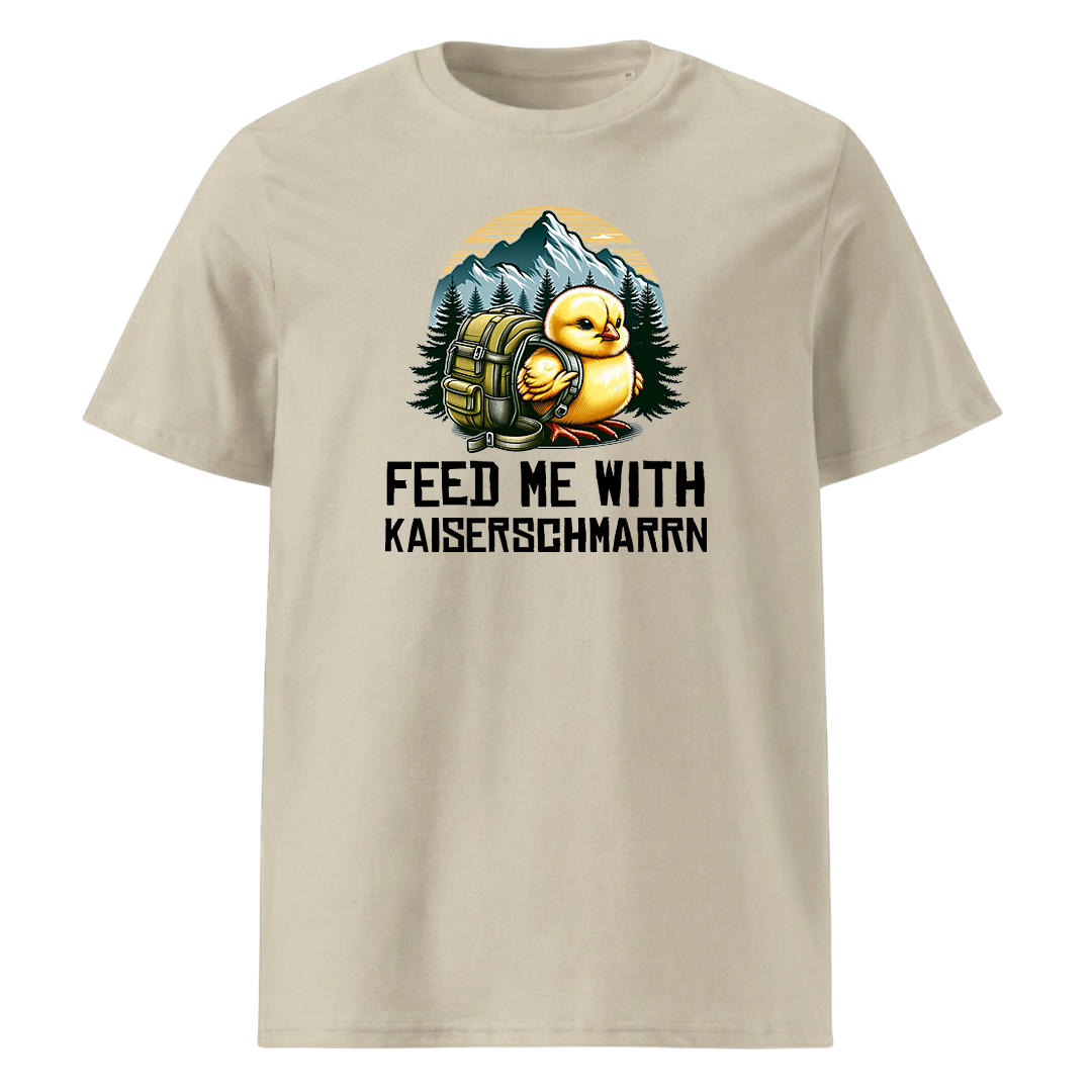 Feed Me T-Shirt Unisex mit Schriftzug, Farbvariante