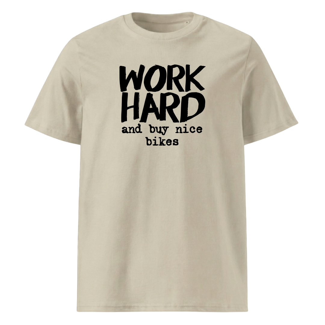 Work Hard Premium Shirt Unisex mit lustigem Spruch, Farbvariante