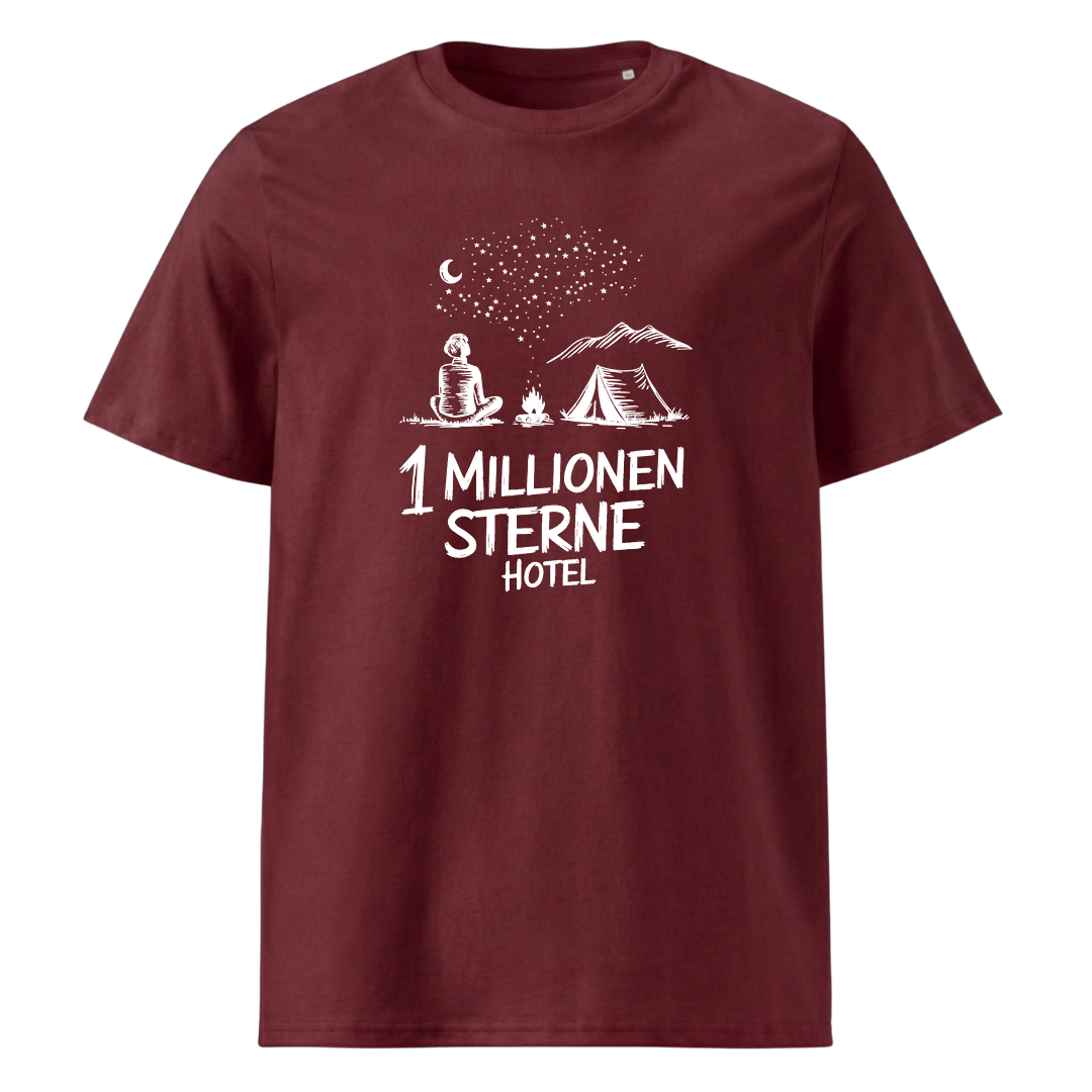 Sternehotel T-Shirt mit Berg-Spruch, Print Nahaufnahme