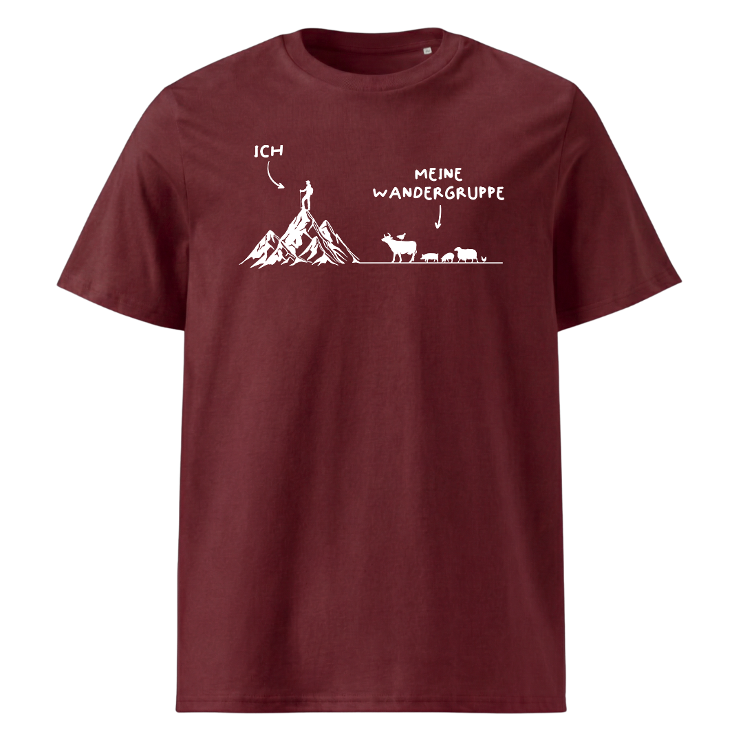Wandergruppe T-Shirt Unisex mit Wander-Motiv, Print Nahaufnahme