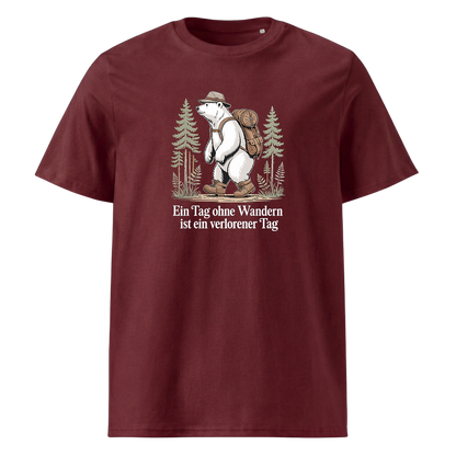 Ein Tag ohne Wandern T-Shirt mit Wander-Spruch, Print Nahaufnahme