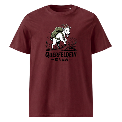 Querfeldein Bergziege T-Shirt Unisex mit Ziegen-Motiv, Print Nahaufnahme