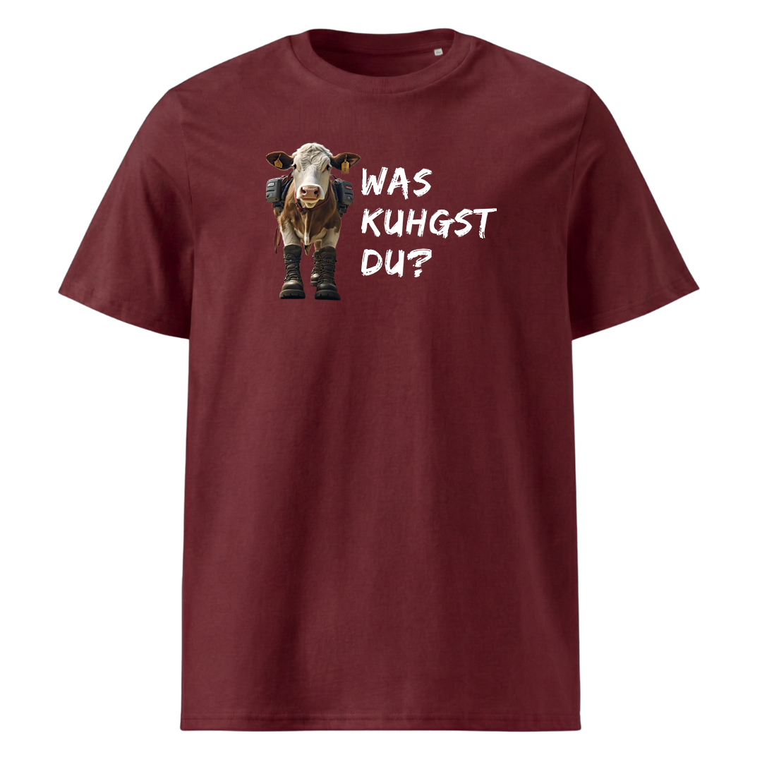 Kuhgst Du T-Shirt Unisex mit Kuh-Motiv, Print Nahaufnahme