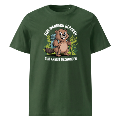 Zum Wandern geboren T-Shirt Unisex mit Wander-Spruch, Detailansicht