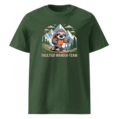 Faultier Wander-Team T-Shirt Unisex mit Faultier-Motiv, Detailansicht
