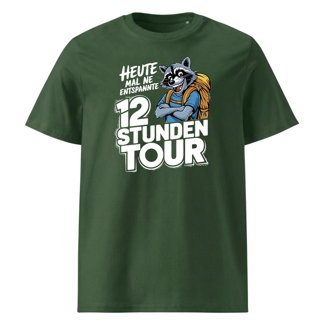 12 Stunden Tour T-Shirt mit Wander-Spruch, Detailansicht