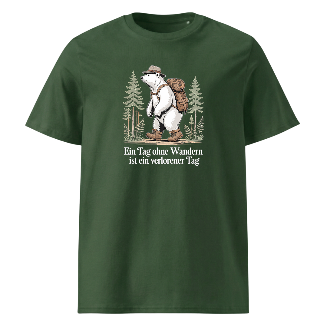 Ein Tag ohne Wandern T-Shirt mit Wander-Spruch, Detailansicht