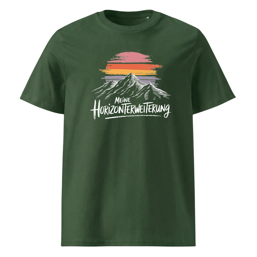 Horizonterweiterung T-Shirt mit Berg-Spruch, Detailansicht
