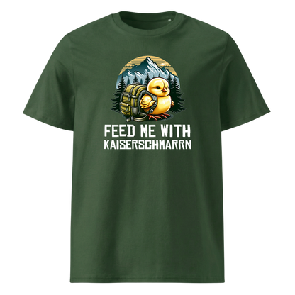 Feed Me T-Shirt Unisex mit Schriftzug, Detailansicht