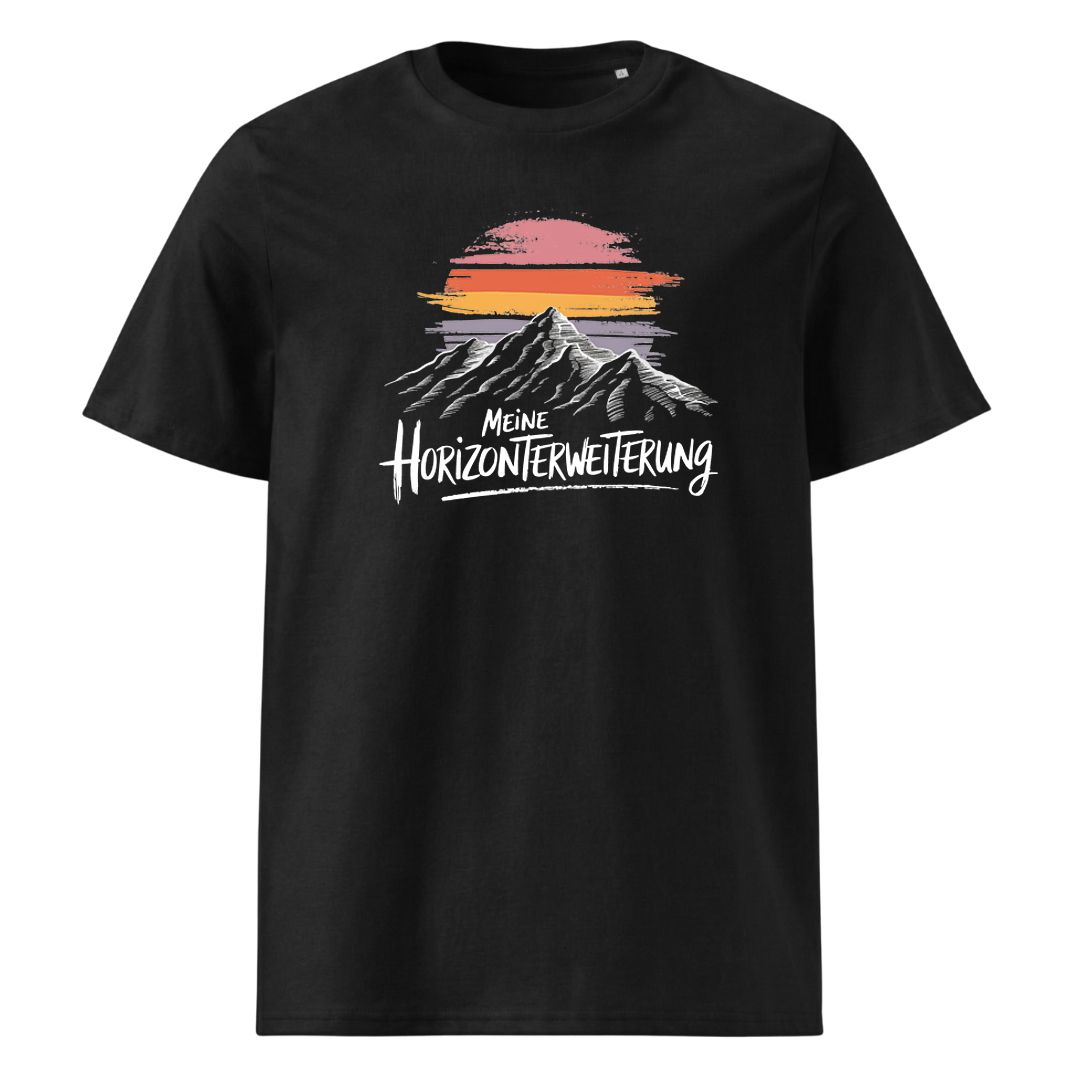 Horizonterweiterung T-Shirt mit Berg-Spruch, Frontansicht