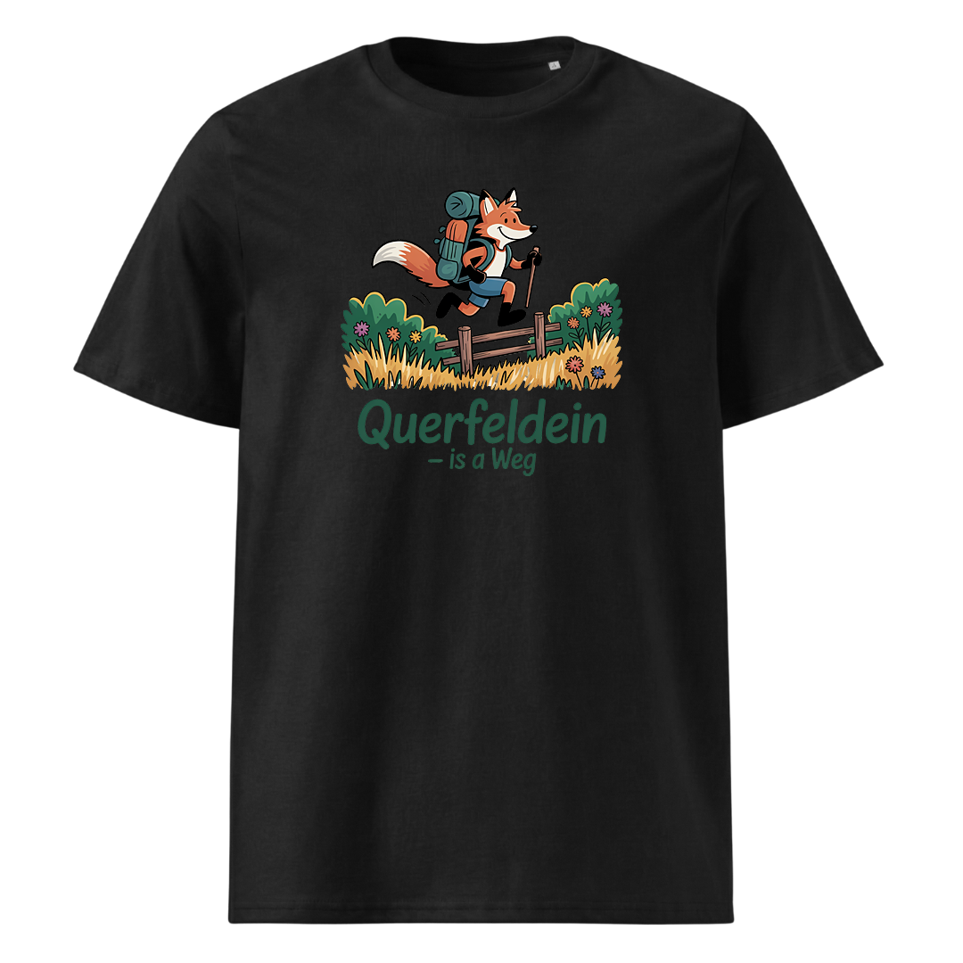 Querfeldein Fuchs T-Shirt Unisex mit Fuchs-Motiv, Frontansicht