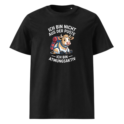 Nicht aus der Puste T-Shirt Unisex mit Spruch-Motiv, Frontansicht