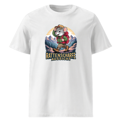 Rattenscharfe Aussicht T-Shirt Unisex mit Berg-Motiv, Motivdetail